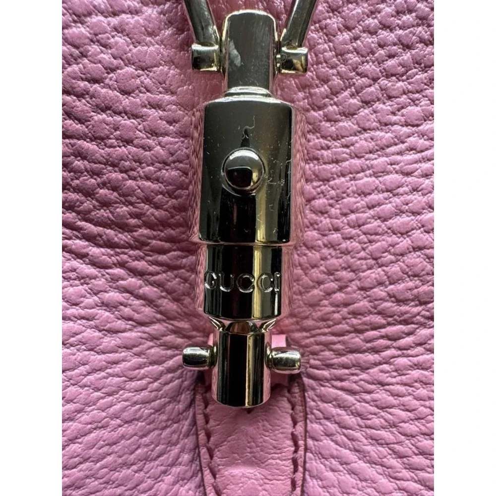 Gucci‎ Women's Pebbled Leather Jackie Small Hobo Medium Shoulder Bag Pink - Picture 4 of 13